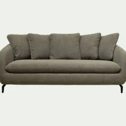 Canapé Convertible|Canapé Droit*alinea Canapé 3 places conible en tissu doux - garrigue Vert