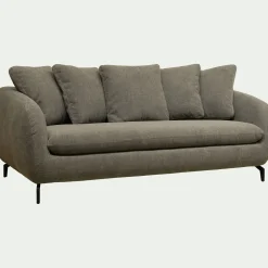 Canapé Convertible|Canapé Droit*alinea Canapé 3 places conible en tissu doux - garrigue Vert