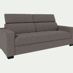Canapé 3 Places|Canapé Convertible*alinea Canapé 3 places convertible en tissu pop avec matelas Bultex et accoudoirs 20cm - taupe Gris