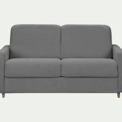 Canapé En Velours|Canapé Convertible*alinea Canapé 3 places convertible en tissu Stella densité 25kg/m3 - restanque Gris