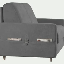 Canapé En Velours|Canapé Convertible*alinea Canapé 3 places convertible en tissu Stella densité 25kg/m3 - restanque Gris