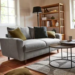 Canapé En Tissu|Canapé 3 Places*alinea Canapé 3 places convertible en tissu - moyen Gris