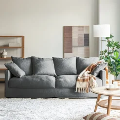 Canapé 4 Places*alinea Canapé 4 places convertible en tissu - Gris ardoise