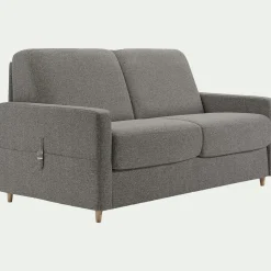 Canapé En Tissu|Canapé 3 Places*alinea Canapé 3 places convertible en tissu matelas densité 25kg/m3 - anthracite Gris