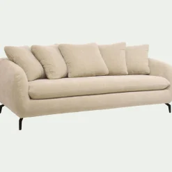 Canapé 4 Places*alinea Canapé 4 places convertible en tissu - écru Blanc