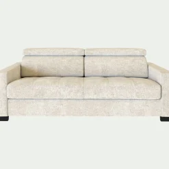 Canapé 3 Places|Canapé Convertible*alinea Canapé 3 places convertible matelas Bultex en tissu genesis avec accoudoirs 15cm - ventoux Blanc