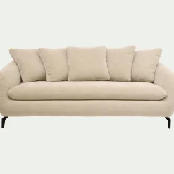 Canapé En Tissu|Canapé Convertible*alinea Canapé 3 places convertible en tissu - écru Blanc