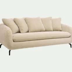 Canapé En Tissu|Canapé Convertible*alinea Canapé 3 places convertible en tissu - écru Blanc