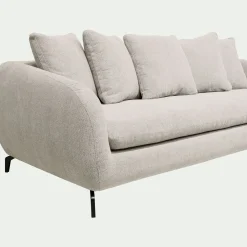 Canapé En Tissu|Canapé 4 Places*alinea Canapé 4 places convertible en tissu tramé piétement noir - roucas Beige