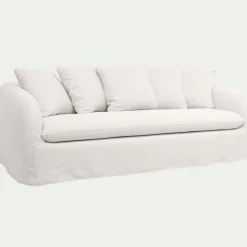 Canapé 4 Places*alinea Canapé 4 places convertible en lin - Blanc