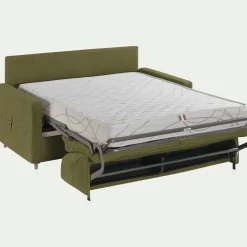 Canapé 4 Places*alinea Canapé 4 places convertible en tissu Stella densité 25kg/m3 - Vert cèdre