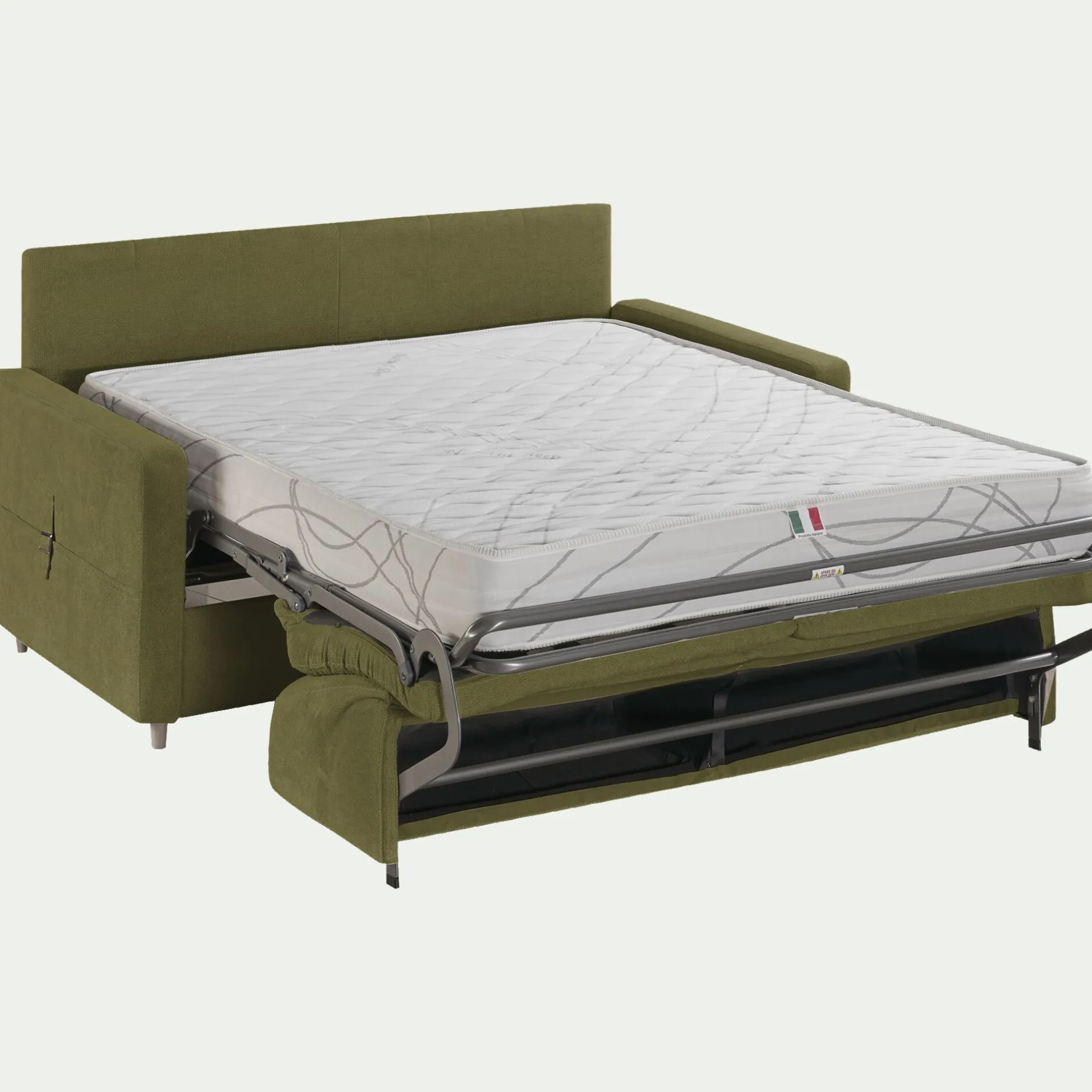 Canapé 4 Places*alinea Canapé 4 places convertible en tissu Stella densité 25kg/m3 - Vert cèdre