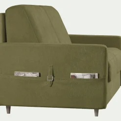 Canapé 4 Places*alinea Canapé 4 places convertible en tissu Stella densité 25kg/m3 - Vert cèdre