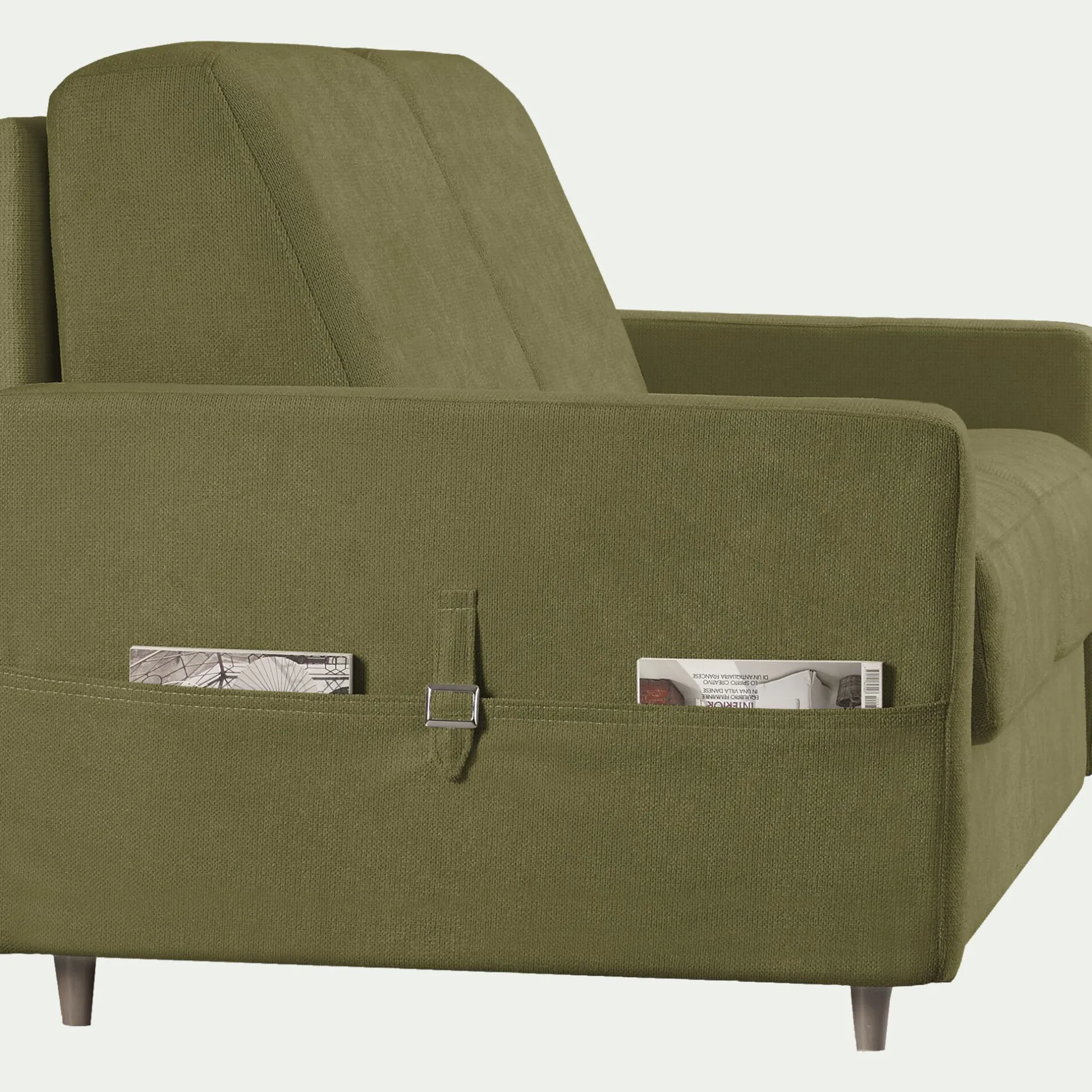 Canapé 4 Places*alinea Canapé 4 places convertible en tissu Stella densité 25kg/m3 - Vert cèdre