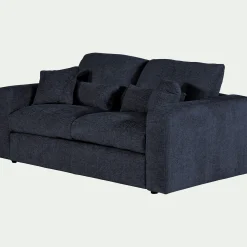 Canapé En Velours|Canapé 3 Places*alinea Canapé 3 places convertible en tissu chenille benjo - marine Bleu