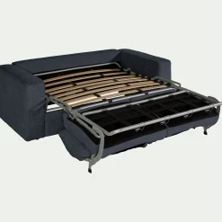 Canapé En Velours|Canapé 3 Places*alinea Canapé 3 places convertible en tissu chenille benjo - marine Bleu