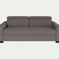 Canapé Convertible|Canapé Droit*alinea Canapé 3 places convertible avec matelas Bultex en pop avec accoudoirs 15cm - taupe Gris