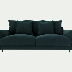 Canapé En Velours|Canapé En Tissu*alinea Canapé 3 places convertible en tissu velvet - foncé Bleu