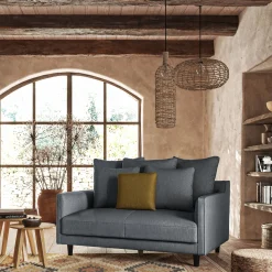 Canapé En Lin|Canapé En Tissu*alinea Canapé 2 places convertible matelas Bultex tissu mixte - ardoise Gris