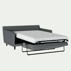 Canapé En Lin|Canapé En Tissu*alinea Canapé 2 places convertible matelas Bultex tissu mixte - ardoise Gris