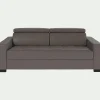 Canapé En Cuir|Canapé Convertible*alinea Canapé 3 places convertible en cuir avec accoudoirs 20cm - taupe