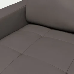 Canapé En Cuir|Canapé Convertible*alinea Canapé 3 places convertible en cuir avec accoudoirs 20cm - taupe