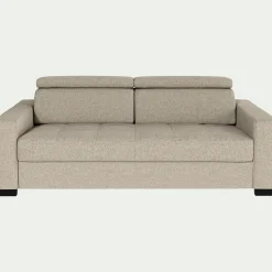 Canapé En Tissu|Canapé Convertible*alinea Canapé 3 places convertible en tissu pop avec accoudoirs 20cm - Beige