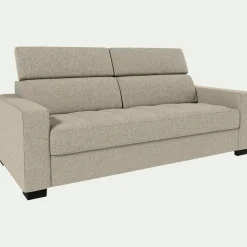 Canapé En Tissu|Canapé Convertible*alinea Canapé 3 places convertible en tissu pop avec accoudoirs 20cm - Beige