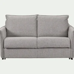 Canapé En Tissu|Canapé Convertible*alinea Canapé 3 places convertible en tissu Stella avec matelas densité 25kg/m3 - moyen Gris