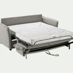 Canapé En Tissu|Canapé Convertible*alinea Canapé 3 places convertible en tissu Stella avec matelas densité 25kg/m3 - moyen Gris