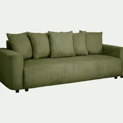 Canapé En Velours|Canapé 4 Places*alinea Canapé 4 places conible en velours côtelé - cèdre Vert