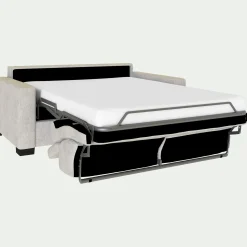 Canapé En Tissu|Canapé 2 Places*alinea Canapé 2 places convertible matelas Bultex en tissus monclar avec accoudoirs 15cm - roucas Beige