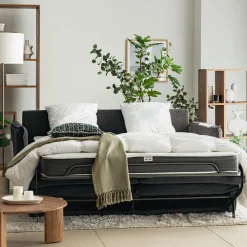 Canapé 4 Places*alinea Canapé 4 places convertible en tissu Sogno avec matelas densité 35kg/m3 - Gris anthracite