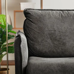 Canapé 4 Places*alinea Canapé 4 places convertible en tissu Sogno avec matelas densité 35kg/m3 - Gris anthracite