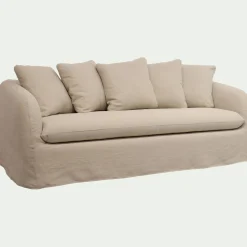 Canapé En Lin|Canapé 3 Places*alinea Canapé 3 places convertible en lin - alpilles Beige