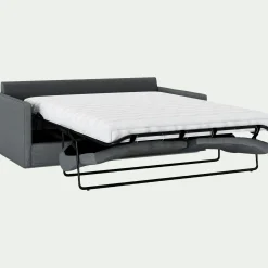 Canapé En Lin|Canapé En Tissu*alinea Canapé 3 places convertible avec matelas Bultex en lin et viscose - ardoise Gris