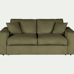 Canapé En Velours|Canapé 3 Places*alinea Canapé 3 places conible en velours côtelé - cèdre Vert