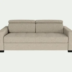 Canapé 3 Places*alinea Canapé 3 places convertible en tissus pop avec accoudoirs 15cm - Beige