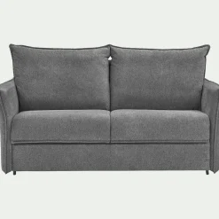 Canapé En Tissu|Canapé 3 Places*alinea Canapé 3 places convertible en tissu avec matelas densité 25kg/m3 - restanque Gris