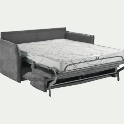 Canapé En Tissu|Canapé 3 Places*alinea Canapé 3 places convertible en tissu avec matelas densité 25kg/m3 - restanque Gris