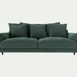 Canapé En Tissu|Canapé Convertible*alinea Canapé 4 places conible matelas bultex en tissu velvet - sauge Vert