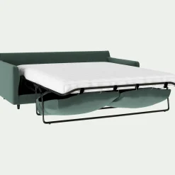 Canapé En Tissu|Canapé Convertible*alinea Canapé 4 places conible matelas bultex en tissu velvet - sauge Vert