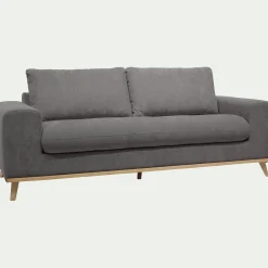 Canapé En Tissu|Canapé 3 Places*alinea Canapé 3 places convertible en tissu Storm - moyen Gris