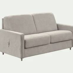 Canapé En Velours|Canapé 3 Places*alinea Canapé 3 places convertible en tissu Stella densité 25kg/m3 - roucas Beige