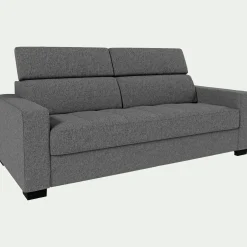 Canapé En Tissu|Canapé 3 Places*alinea Canapé 3 places convertible en tissu avec accoudoirs 20cm - Gris