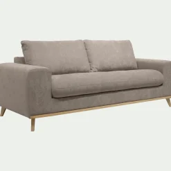 Canapé En Tissu|Canapé 3 Places*alinea Canapé 3 places convertible en tissu storm - taupe Gris