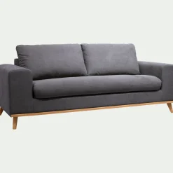 Canapé En Tissu|Canapé Convertible*alinea Canapé 3 places convertible en tissu Cosmo - anthracite Gris