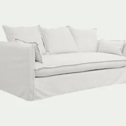 Canapé En Tissu|Canapé 3 Places*alinea Canapé 3 places convertible en tissu wind - écru Blanc