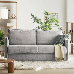 Canapé En Tissu|Canapé 4 Places*alinea Canapé 4 places convertible en tissu Sogno avec matelas densité 35kg/m3 - borie Gris