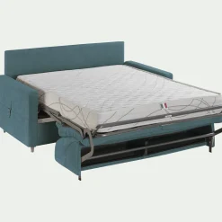 Canapé 3 Places*alinea Canapé 3 places convertible en tissu Sogno densité 35kg/m3 - Bleu